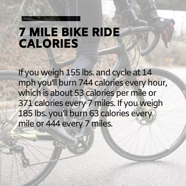 7 mile bike ride calories
