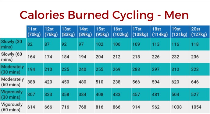 6 miles bike ride calories